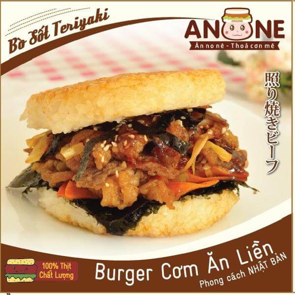 Bánh burger cơm anone bò mỹ teriyaki 200g