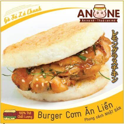 Bánh burger cơm anone gà sả lá chanh 200g