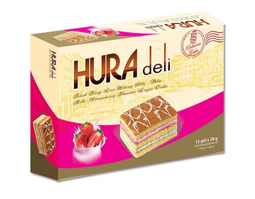 Bánh Hura Deli sữa - dâu (hộp 336g)