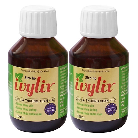 Bộ 2 lọ TPBVSK Siro ho thường xuân Ivylix 100ml