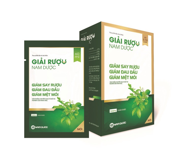 Giải rượu Nam Dược (gói) - Giúp giảm say rượu, giảm ngộ độc rượu, giảm các triệu trứng khó chịu sau khi uống rượu,bia 