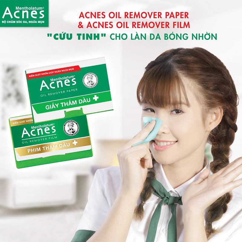 Bộ đôi sản phẩm phim và giấy thấm dầu Acnes Rohto