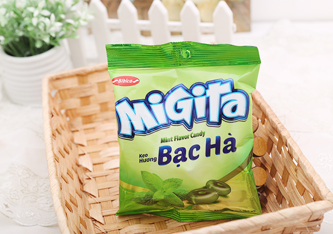 Kẹo hương bạc hà Migita Bibica gói 70g