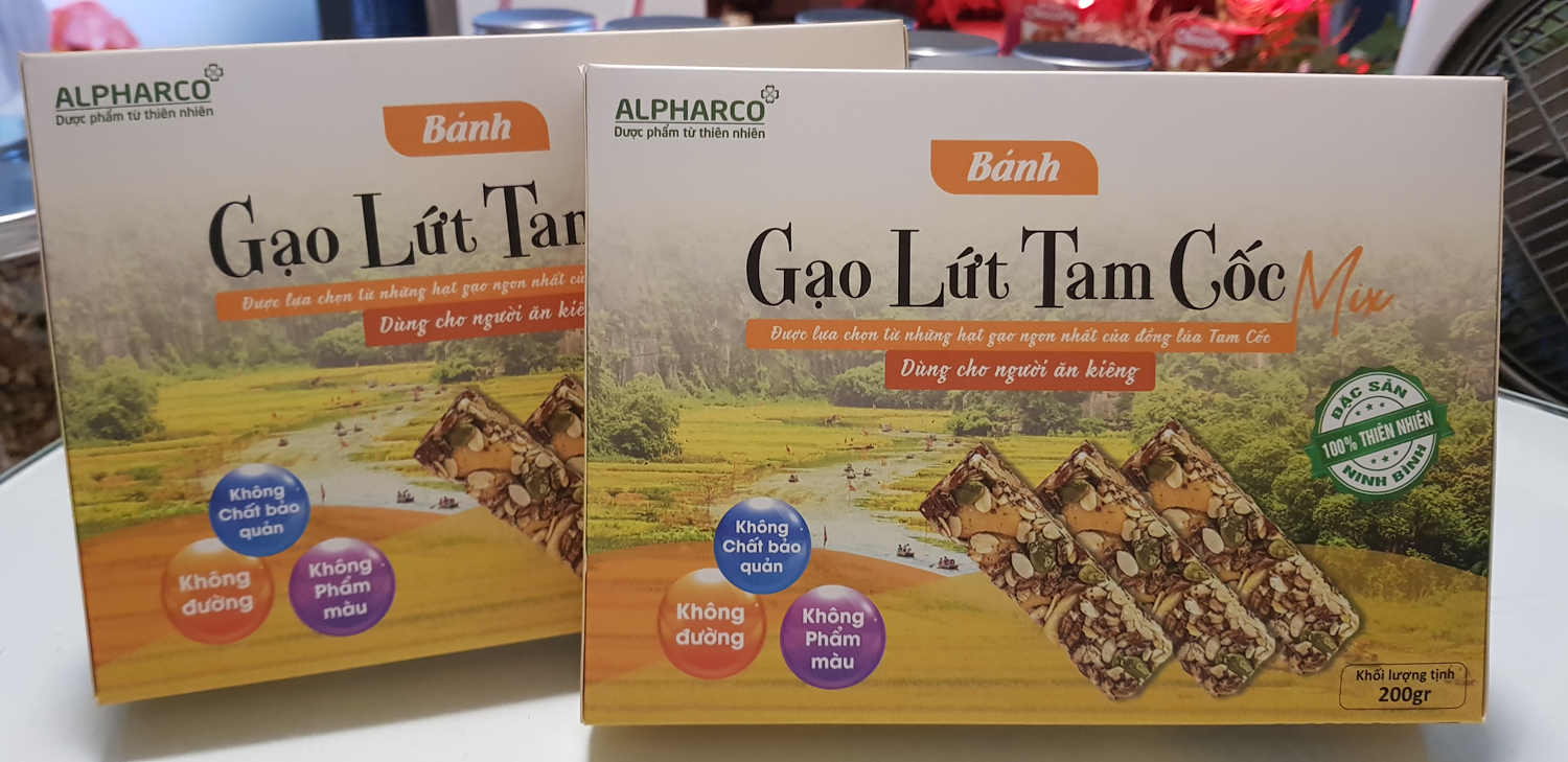 Bánh Gạo Lứt Tam Cốc Mix Alpharco - Thơm Ngon Giòn Tan Béo Bùi