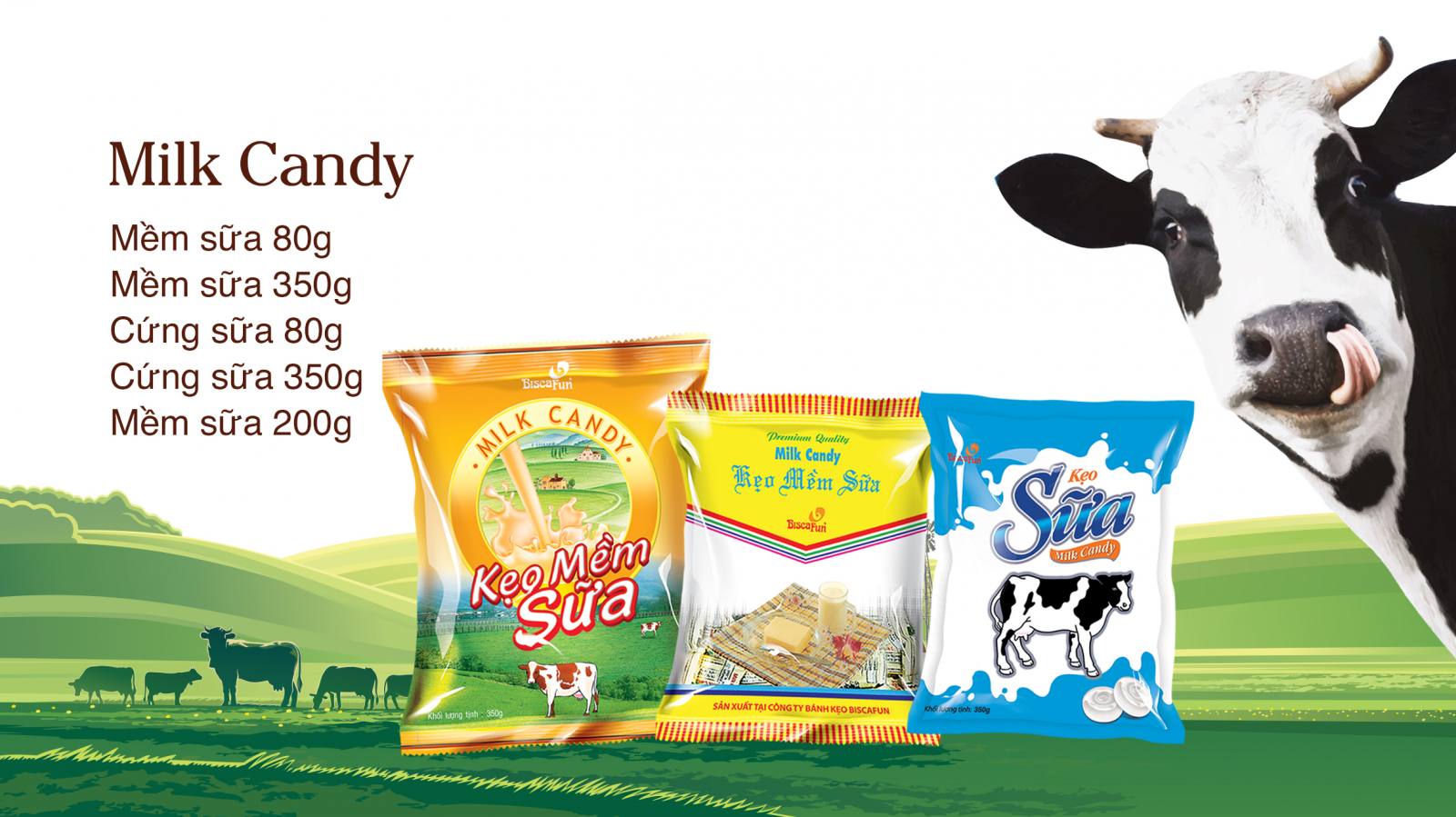 Kẹo mềm sữa Milk Candy Biscafun 350g