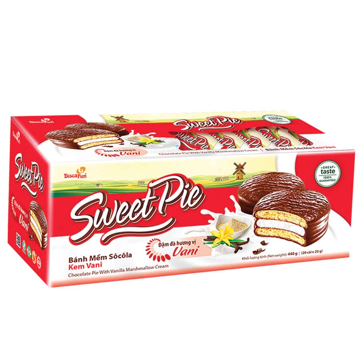 Bánh mềm Socola kem Vani Sweet Pie hộp 440g