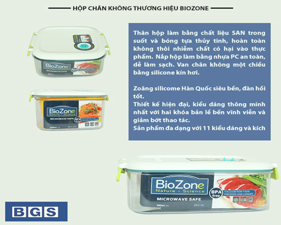 Hộp chân không bảo quản thực phẩm Biozone