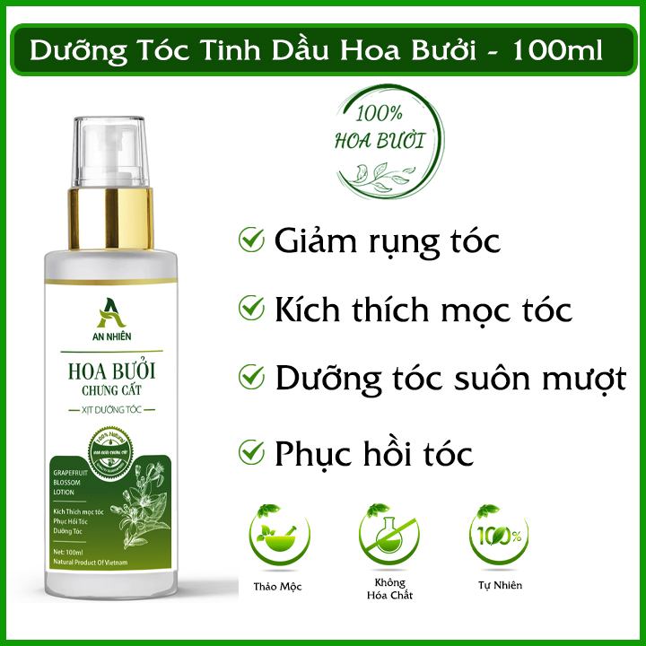 Tinh Dầu Hoa Bưởi Dưỡng Tóc An Nhiên - Phục Hồi Tóc, Giảm Rụng Tóc