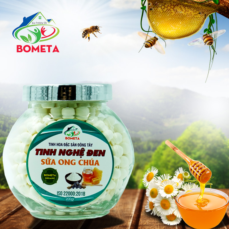 Tinh Nghệ Đen Sữa Ong Chúa Bometa