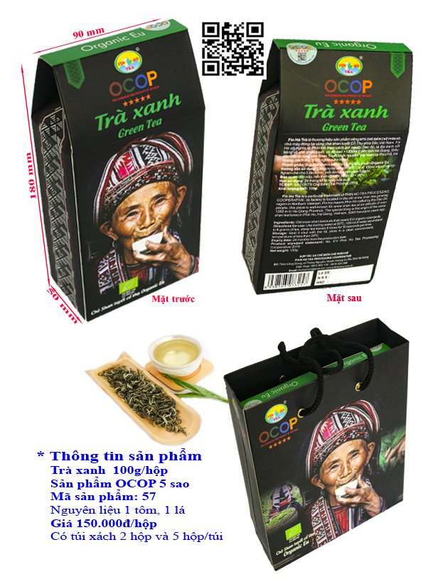 Trà xanh hộp 100g Phìn Hồ - SP OCOP 5 Sao Quốc Gia