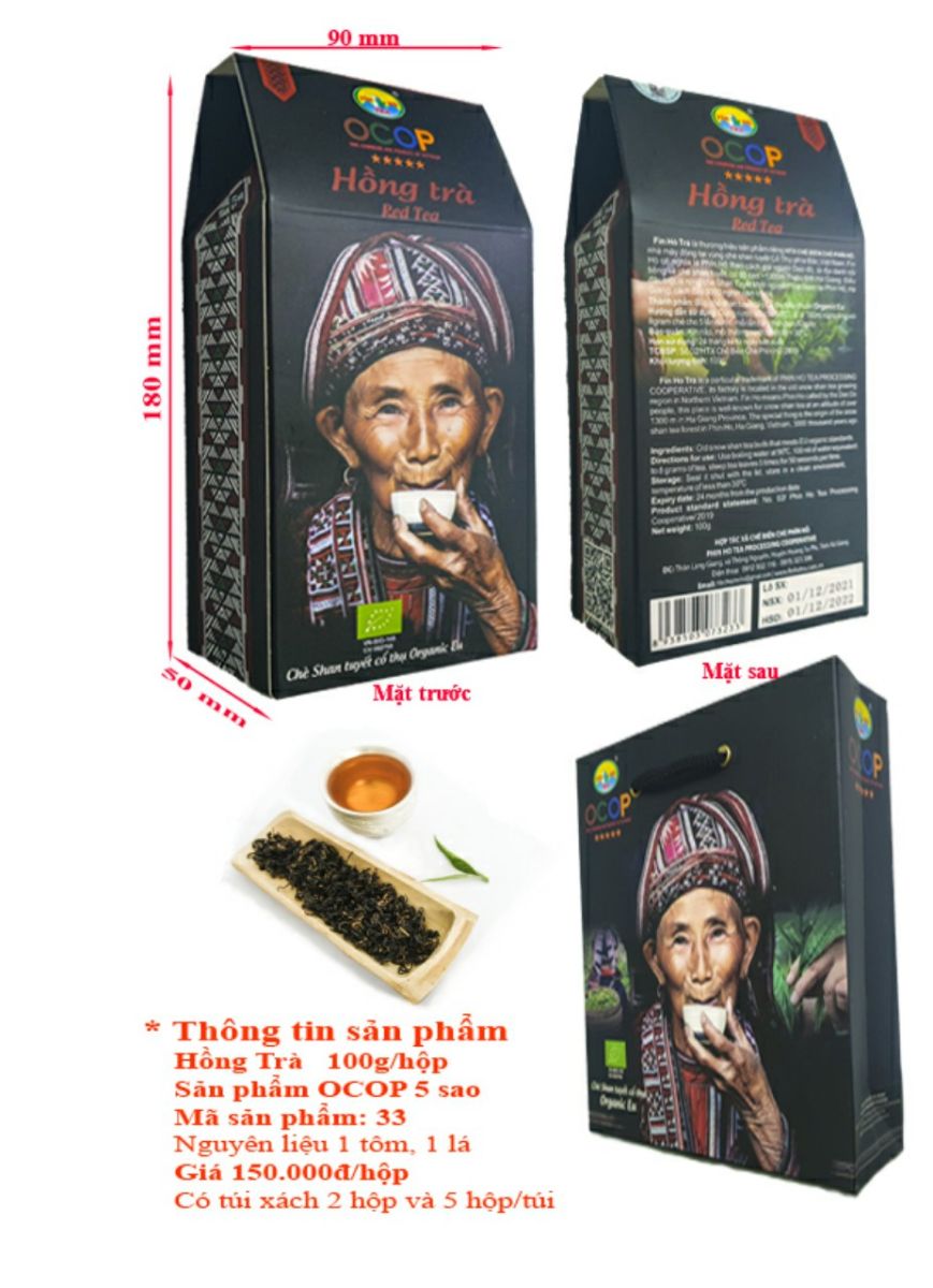 Hồng trà hộp 100g Phìn Hồ - SP OCOP 5 Sao Quốc Gia