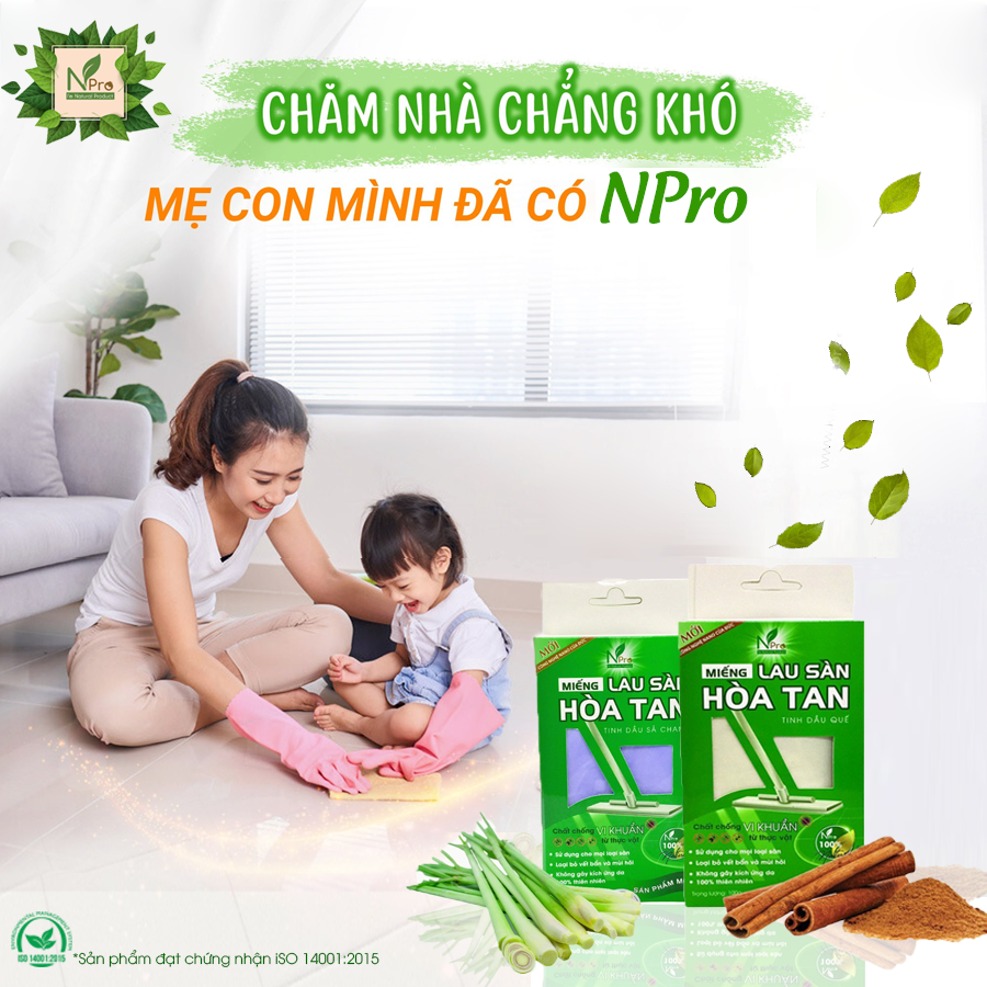 Hộp Miếng Lau Sàn Hòa Tan Tinh Dầu NPro 