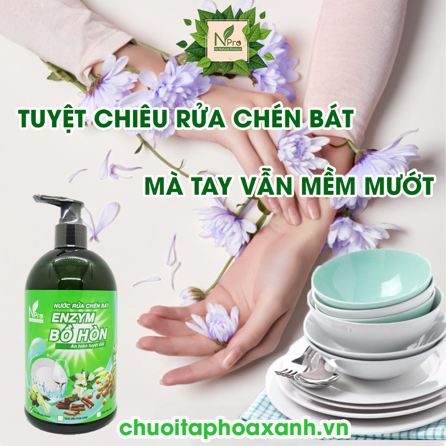 Nước Rửa Chén Enzym Bồ Hòn Sả Chanh NPro