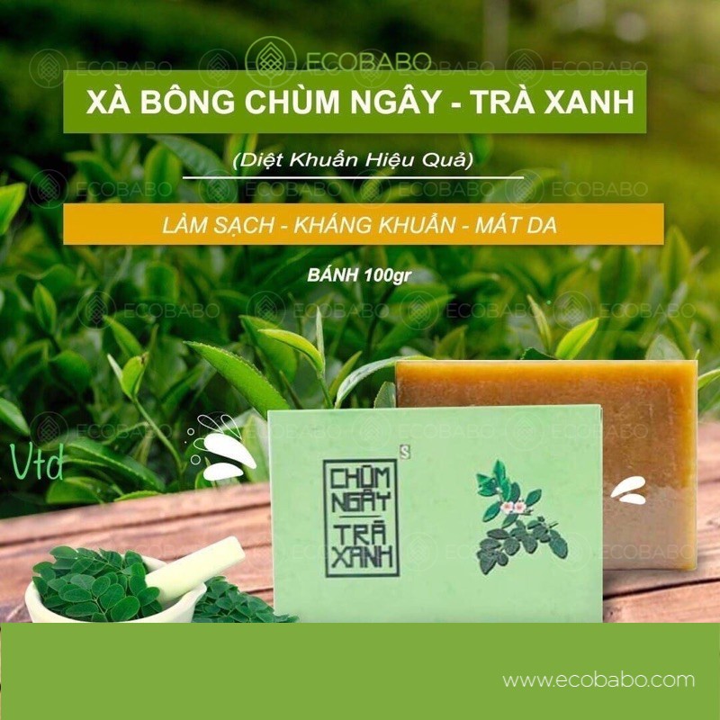 Xà Bông Chùm Ngây Trà Xanh Sinh Dược - SP OCOP 4 Sao Ninh Bình