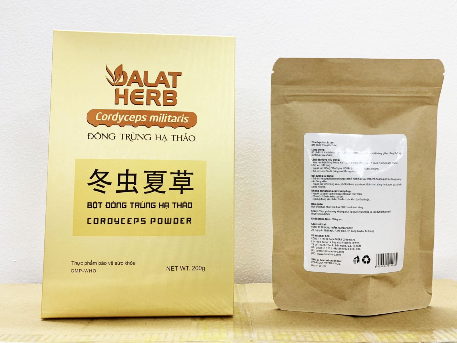 Bột đông trùng hạ thảo Dalatherb Cordyceps 200gr PLD