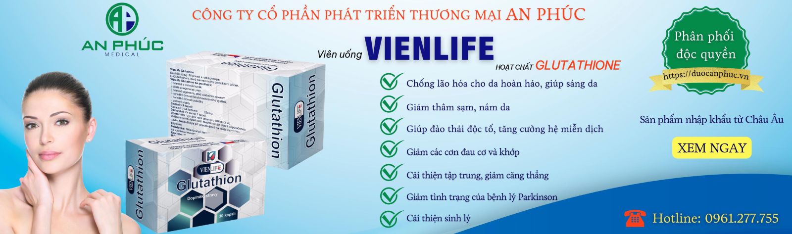 TPBVSK Viên uống VIENLIFE Glutathion Dược An Phúc Mua Ở Đâu? Có Tốt Không?