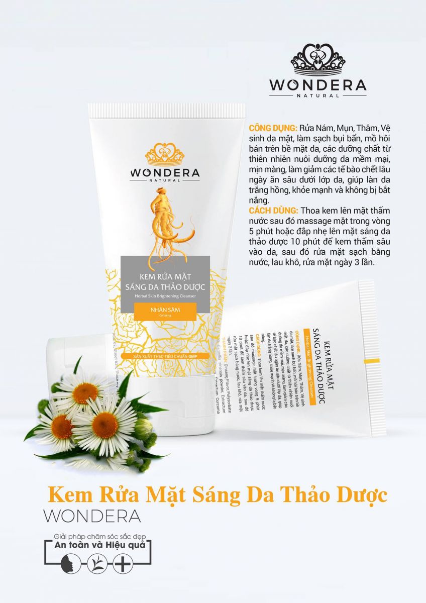 Kem rửa mặt sâm sáng da Wondera