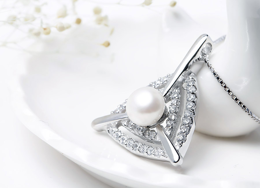 Dây chuyền bạc Triangle Pearl Eropi Jewelry