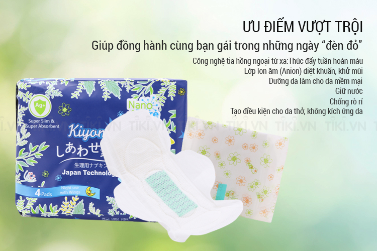 Băng Vệ Sinh Ban Đêm Kiyomi -&nbsp;Thấm Hút Tốt