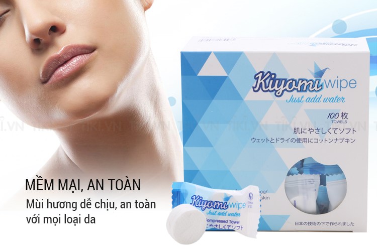 Hộp Khăn Nén Dạng Kẹo 100 viên Kiyomi – Xinh Xắn, Tiện Lợi