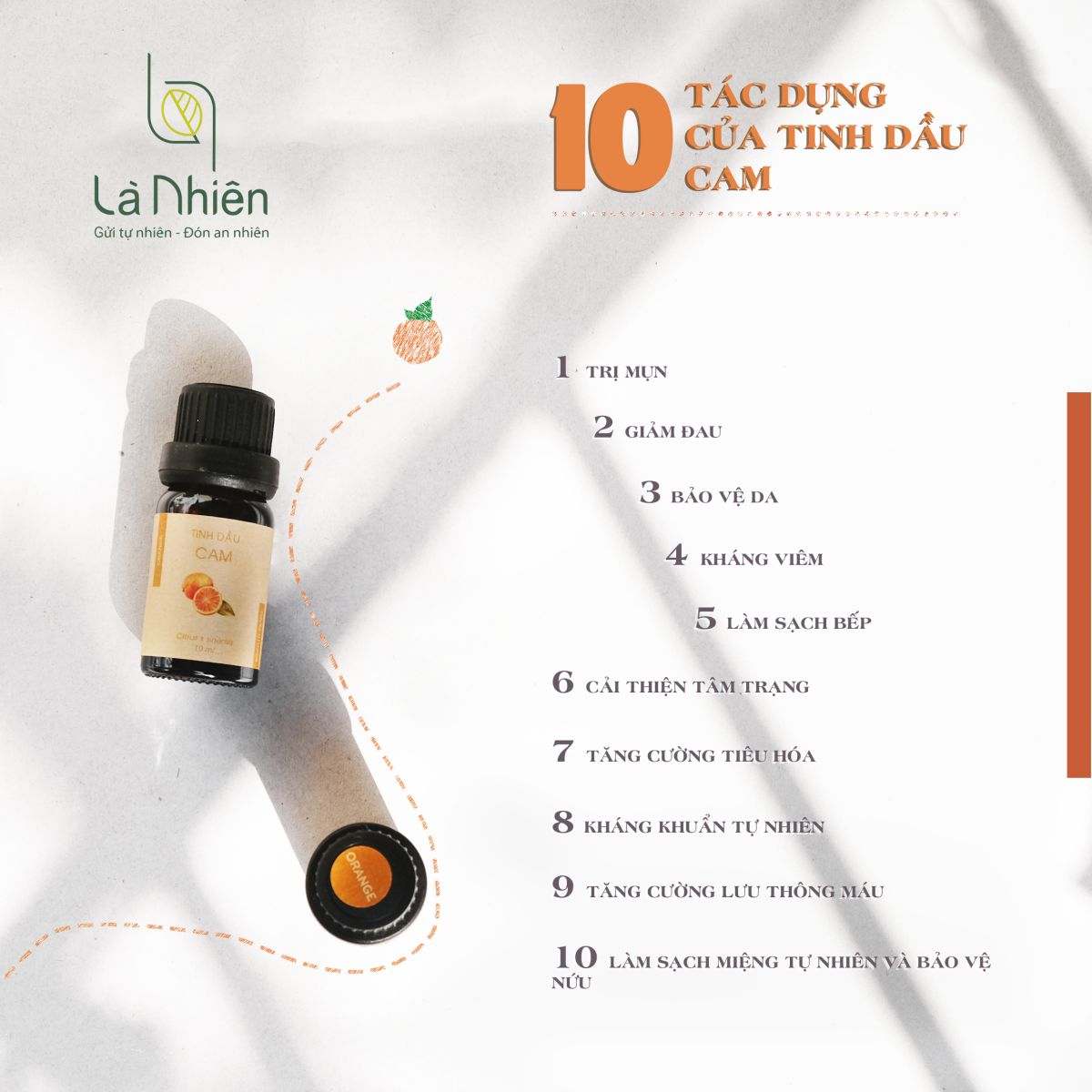 Tinh Dầu Cam Là Nhiên – Dương Da Và Trị Mụn