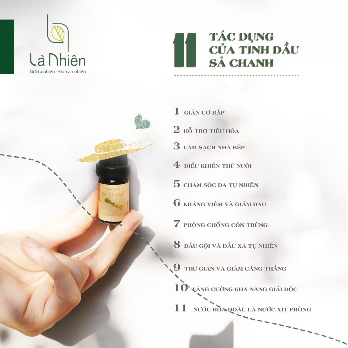 Tinh Dầu Sả Chanh Là Nhiên - Xua Đuổi Côn Trùng