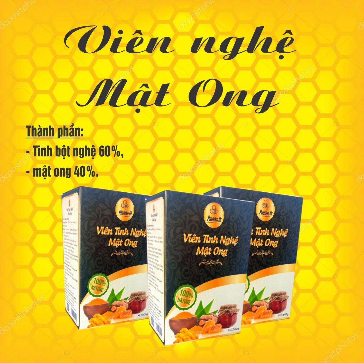 Viên tinh nghệ mật ong Phương Di - OCOP 3 Sao Gia Lai