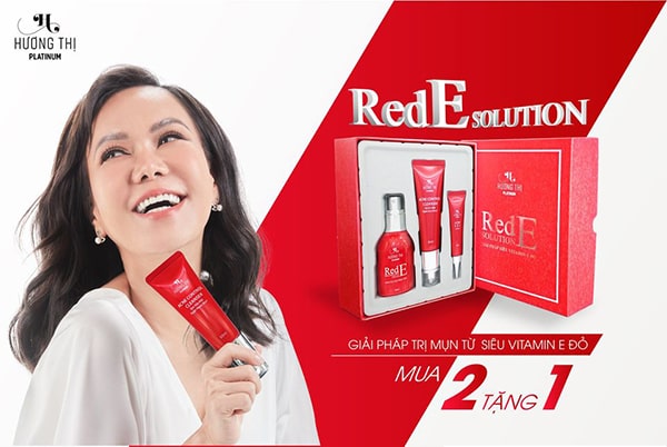 Bộ Trị Mụn Từ Siêu Vitamin E Đỏ Hương Thị