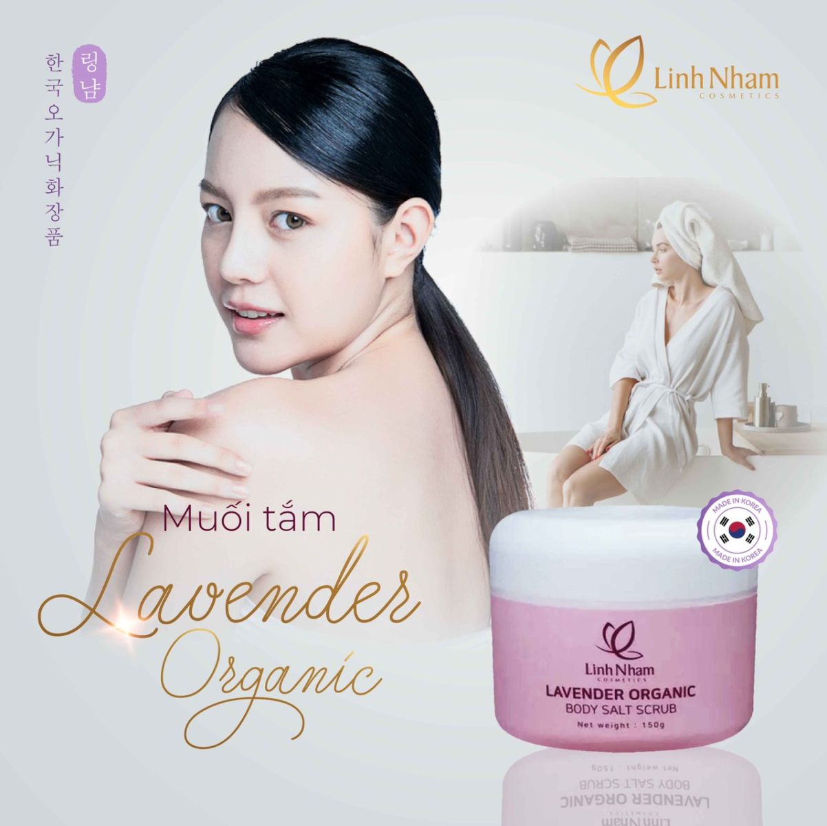 Muối Tắm Thảo Dược Thiên Nhiên Lavender Organic Linh Nhâm