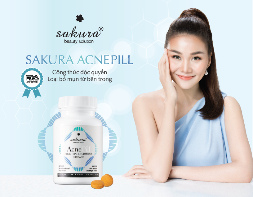 Viên uống giảm mụn, mờ thâm Sakura Acnepill