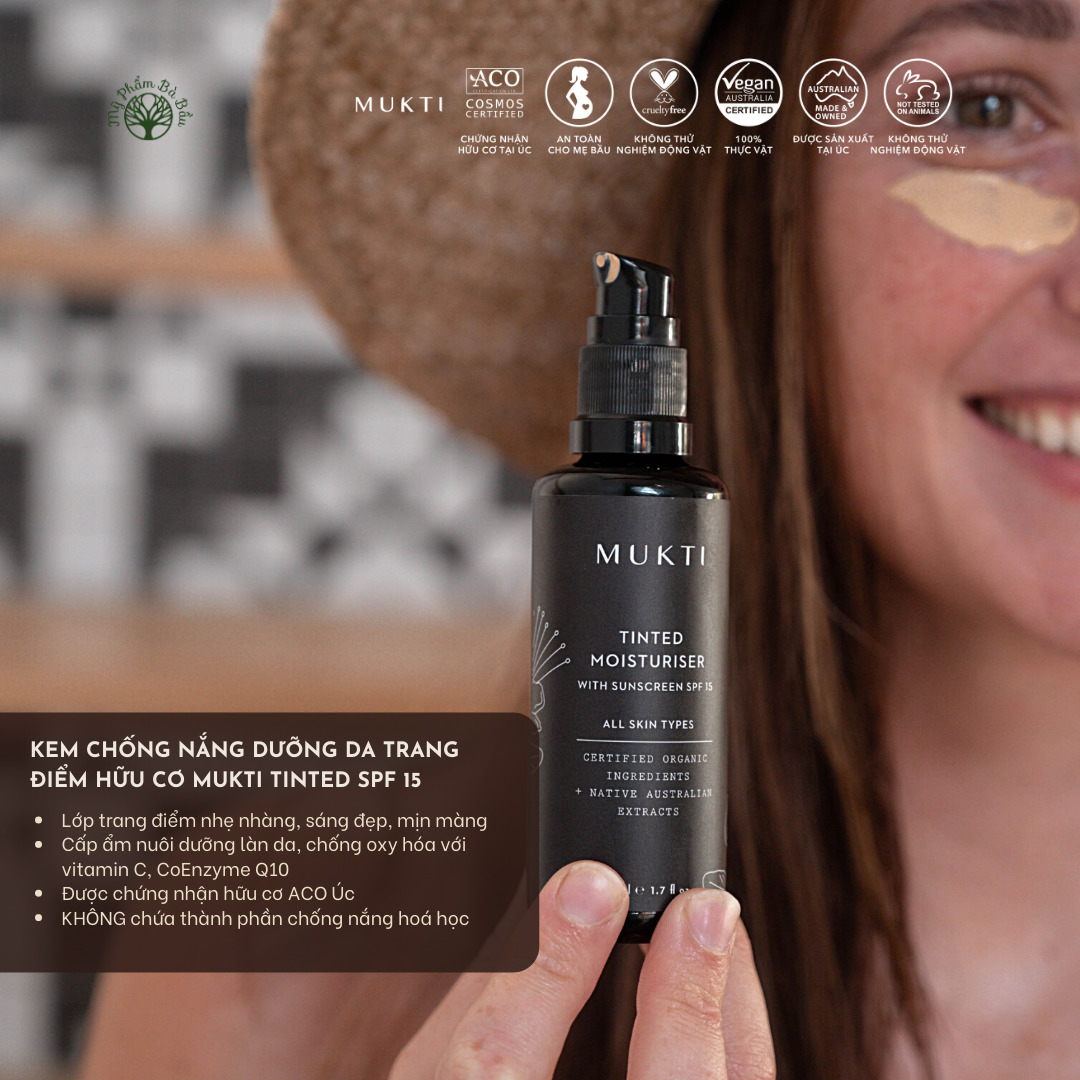 Kem chống nắng Mukti Tinted Moisturiser with Sunscreen SPF 15 