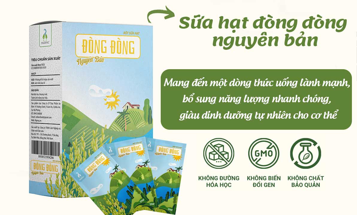 Bột Sữa Hạt Đòng Đòng Trắng Vị Nguyên Bản Ngỗng - Giàu Dinh Dưỡng Tự Nhiên