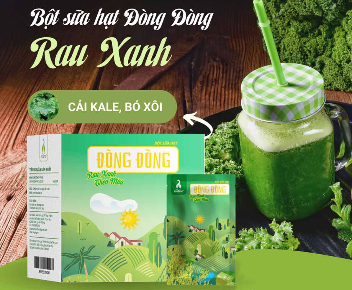 Bột Sữa Hạt Đòng Đòng Xanh Vị Rau Sấy Lạnh Ngỗng - Bổ Sung Chất Xơ