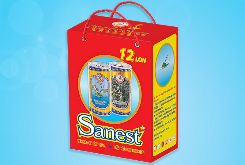 Nước Yến Sào Sanest lon 190ml, hộp 12 lon