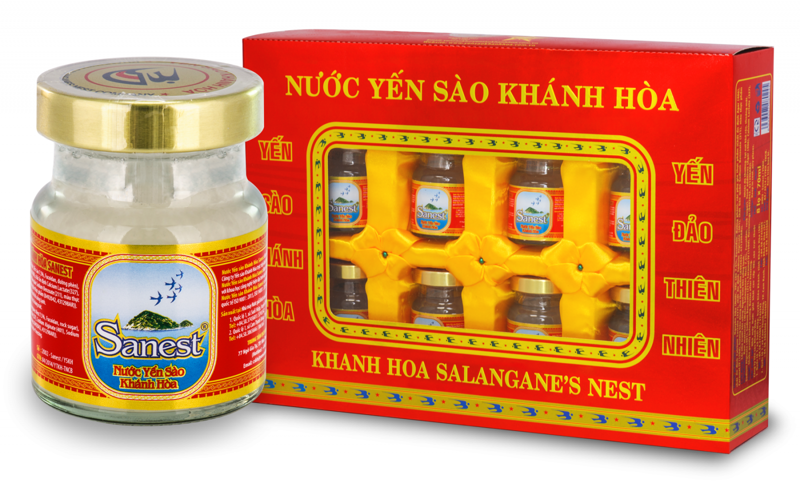 Nước Yến Sào Sanest lọ 70ml, hộp 8 lọ