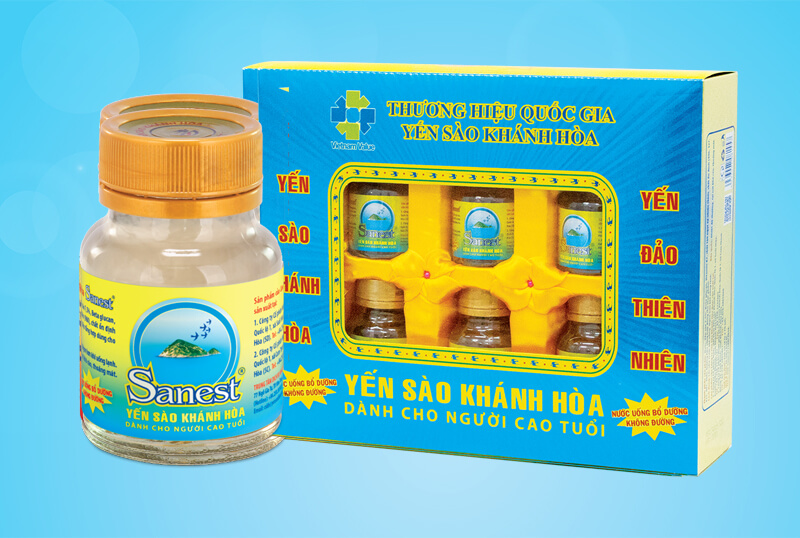 Nước Yến Sào Khánh Hòa Sanest dành cho người cao tuổi 70ml, hộp 06 lọ