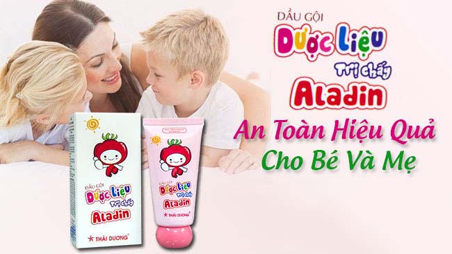 Dầu gội trị chấy Aladin Sao Thái Dương - Diệt sạch chấy và trứng chấy bằng cơ chế tinh dầu