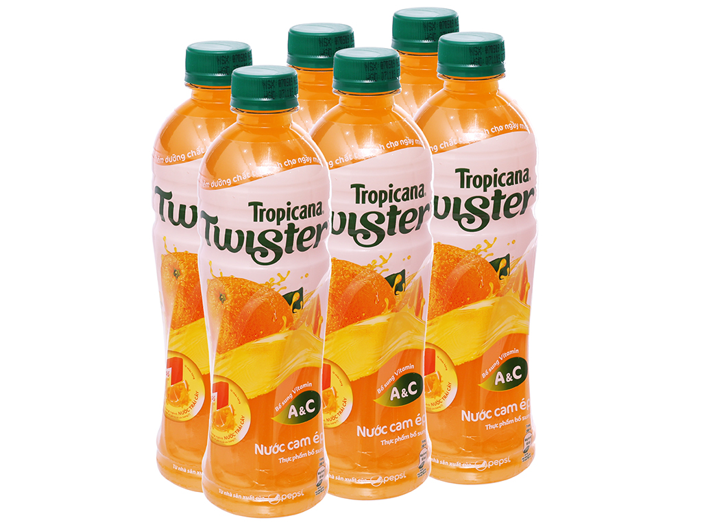 6 chai nước cam ép Twister Tropicana 455ml