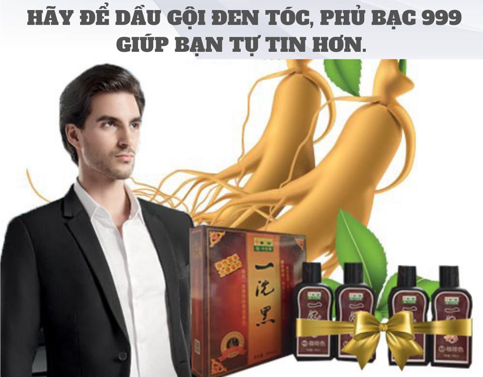 Combo dầu gội đen tóc nâu đen sâm Thụy Hổ