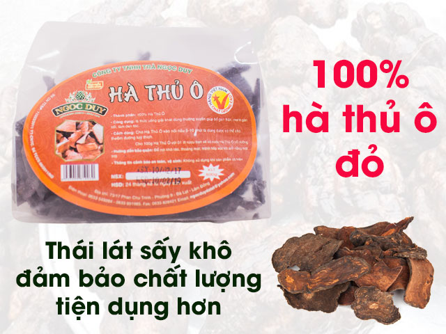 Hà Thủ Ô Đỏ Thái Lát Sấy Khô Cao Cấp Ngọc Duy - ​​​​​​​Chống Bạc Tóc Sớm