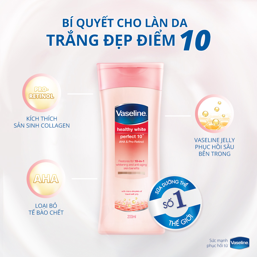 Sữa dưỡng thể Vaseline sáng da chống nắng SPF24 PA++ Unilever