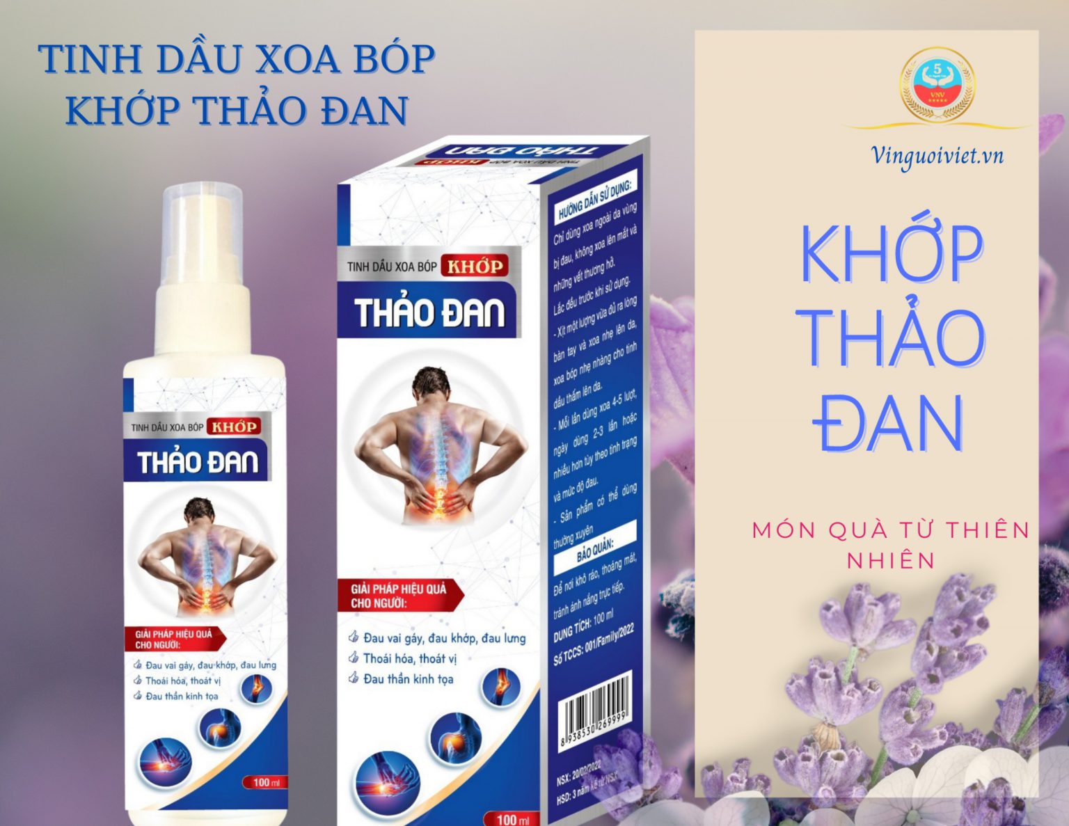 Tinh Dầu Xoa Bóp Khớp Thảo Đan Vì Người Việt - Giảm Đau, Chống Viêm