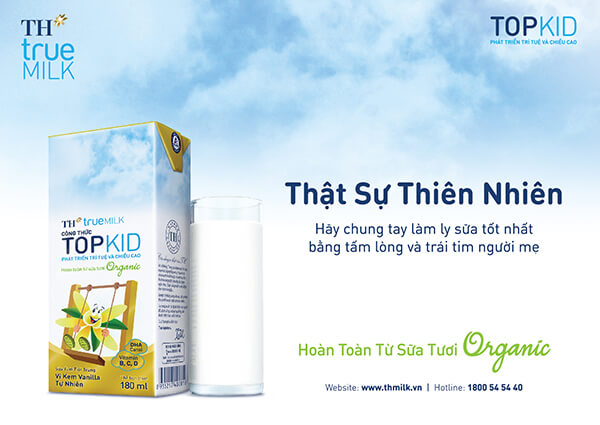 Sữa Tươi Tiệt Trùng TH true MILK Công thức TOPKID