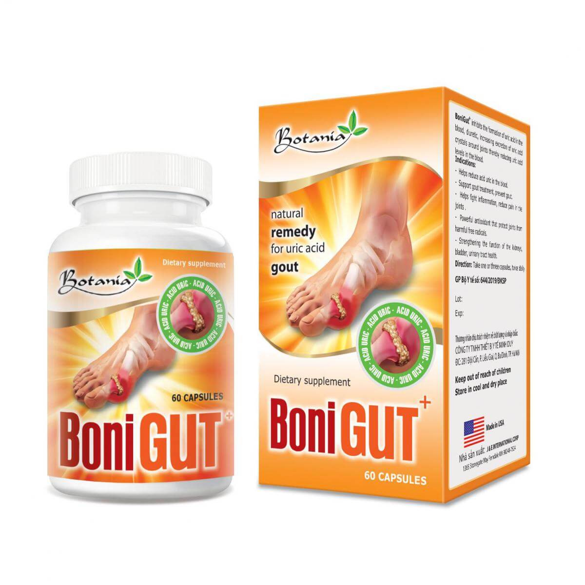 TPBVSK BoniGut + Botania – Hỗ Trợ Điều Trị Bệnh Gout