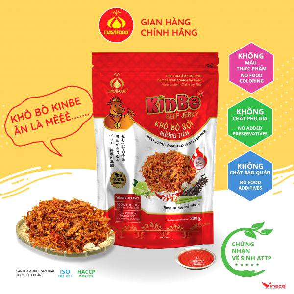 Khô Bò Sợi Hương Tiêu KinBe Davifood – OCOP 4 Sao Đà Nẵng