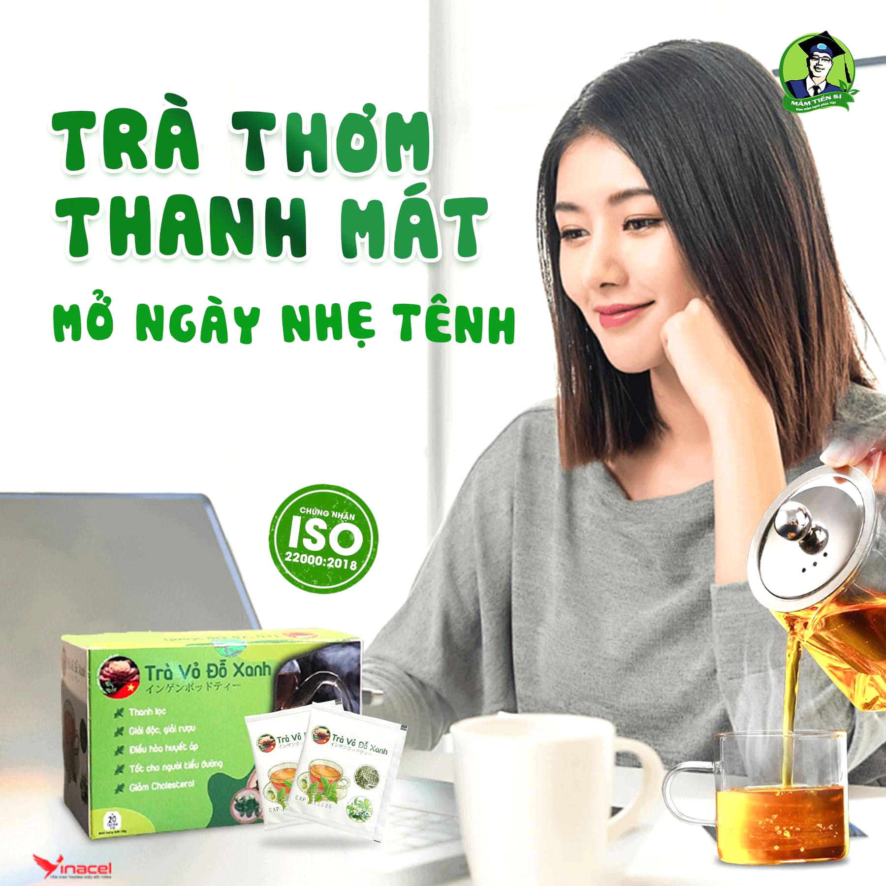 Trà Vỏ Đỗ Xanh Tiến Sĩ Chính Hãng