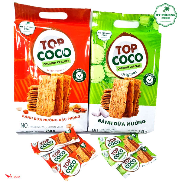 Bánh Dừa Nướng TOPCOCO Gói 250g Mỹ Phương Food – OCOP 4 Sao Đà Nẵng