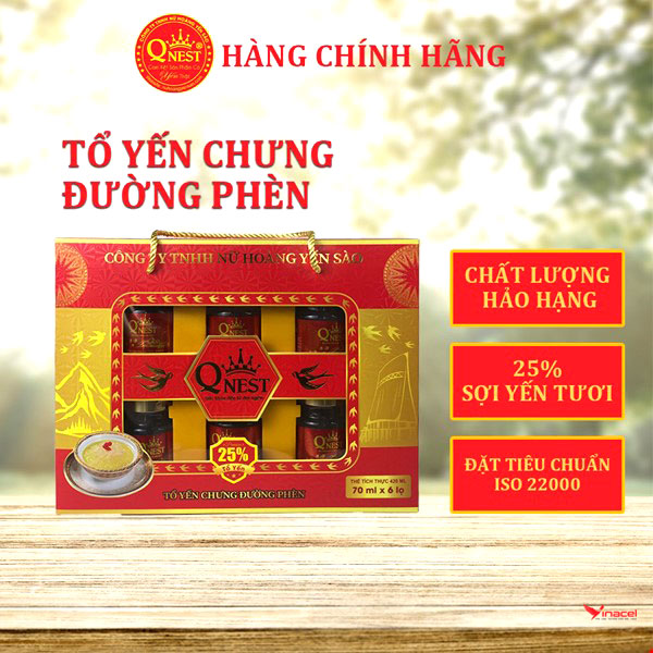 Tổ Yến Chưng Đường Phèn 25% Nữ Hoàng Yến Sào Đắk Lắk Chính Hãng