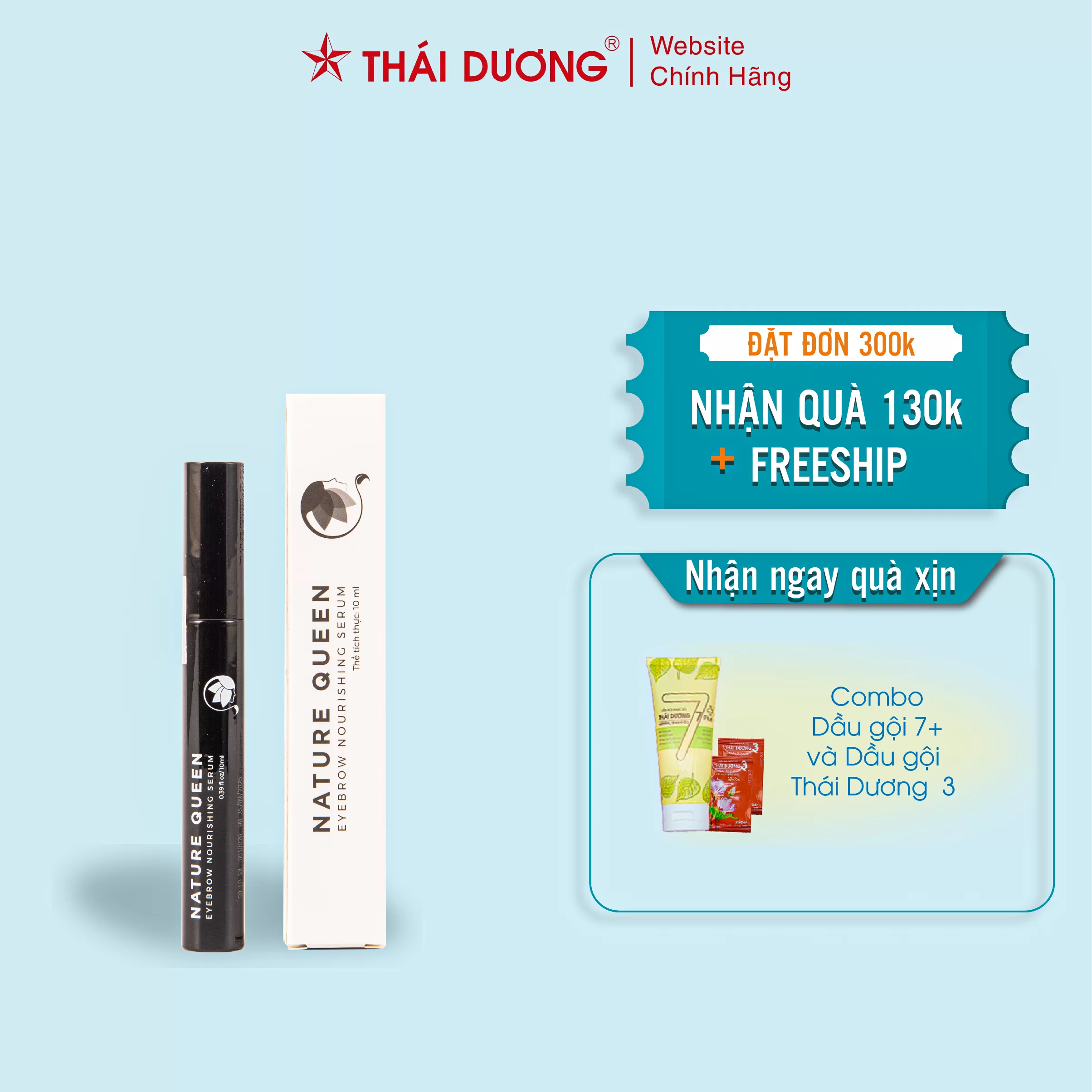 Dưỡng Lông Mày Nature Queen Eyebrow Nourshing Serum Sao Thái Dương - Hồi Sinh Chân Mày