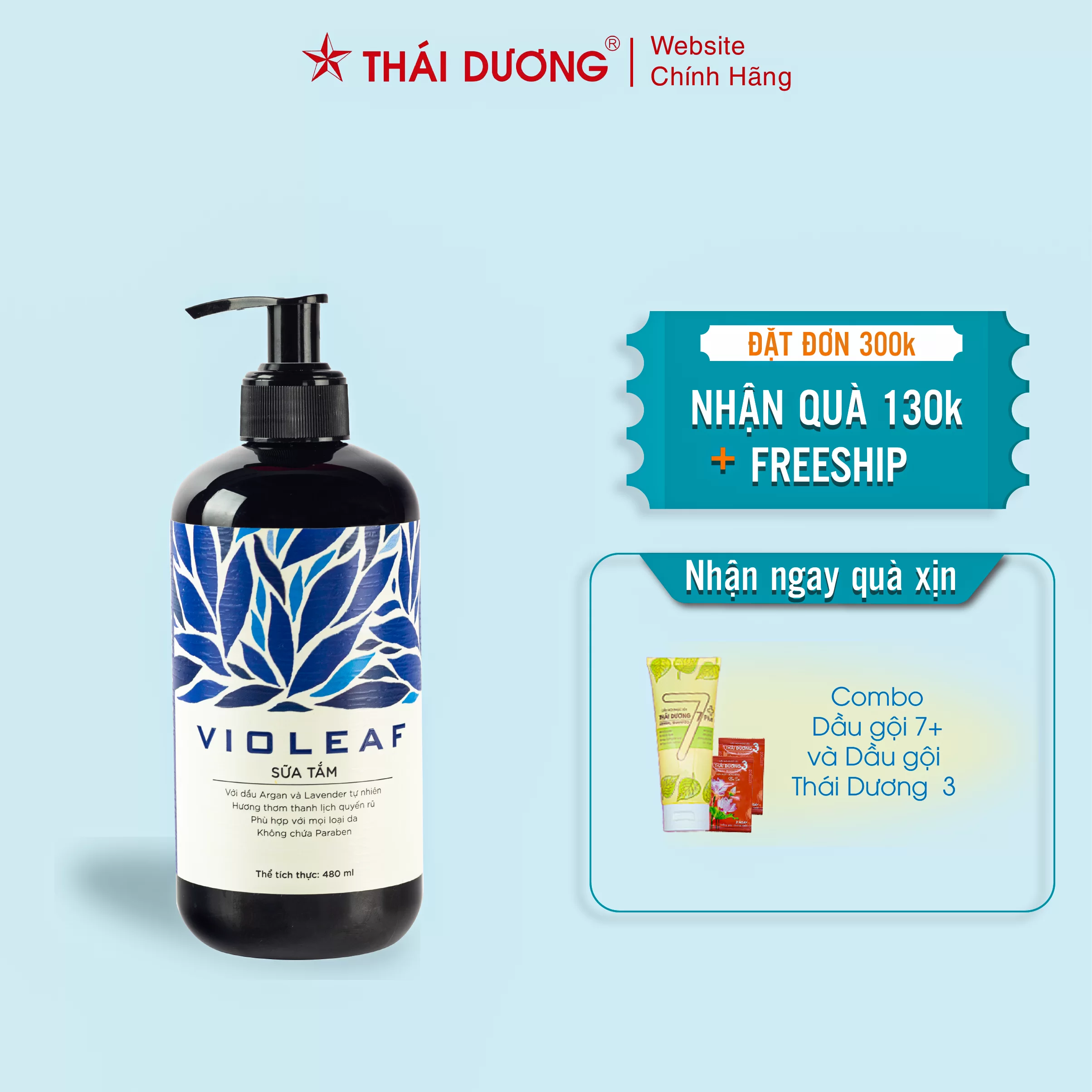 Sữa Tắm Thảo Dược Violeaf Sao Thái Dương - Giúp Làn Da Khỏe Mạnh, Mịn Màng